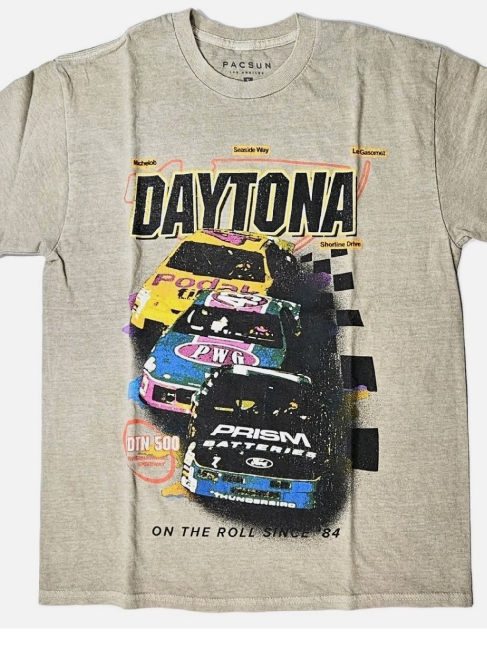 PacSun Beige Graphic Daytona Short-Sleeve Tee